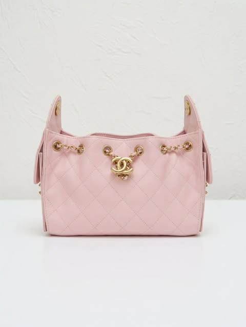 Chanel 25 Bag Mini Cherry Blossom Pink Lychee Leather Complete Set