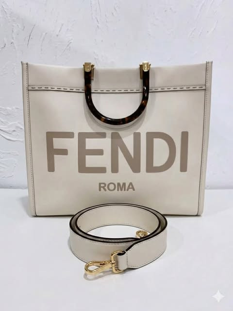 Fendi Roma Sheet Music Tote (White)