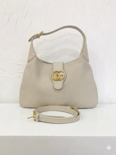 Gucci Aphrodite Medium Shoulder Bag in White Gold