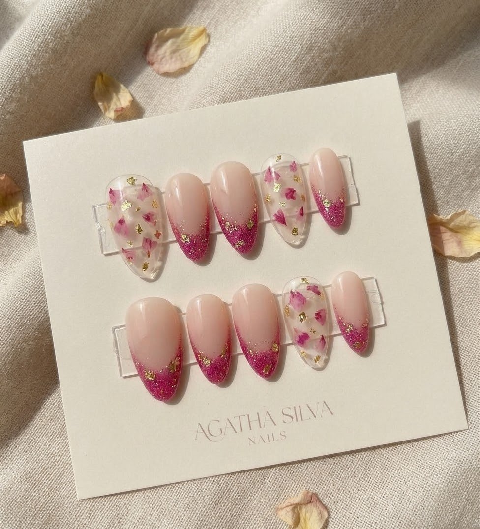 Blush Petal & Gold Foil French