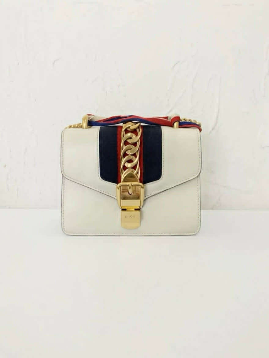 Gucci Sylvie Shoulder Bag (White)