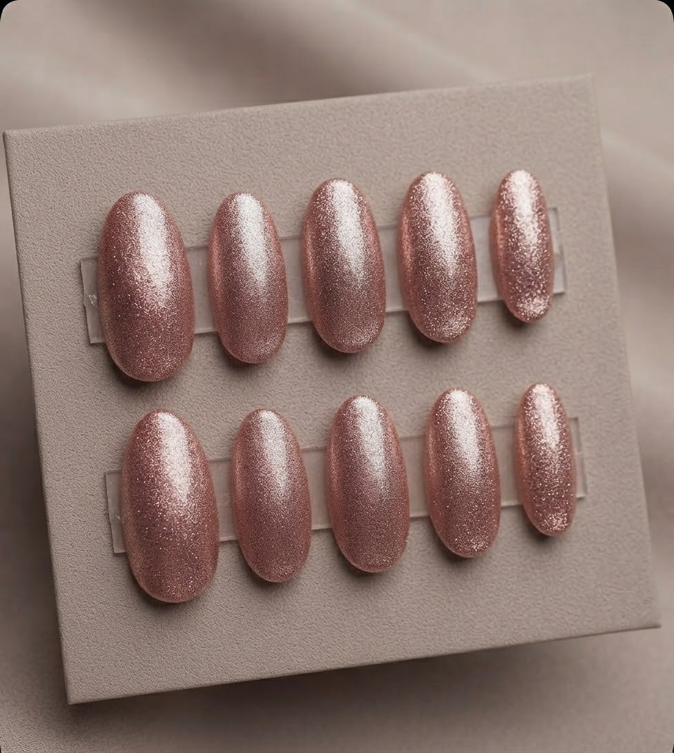 Pink Cat Eye Nails