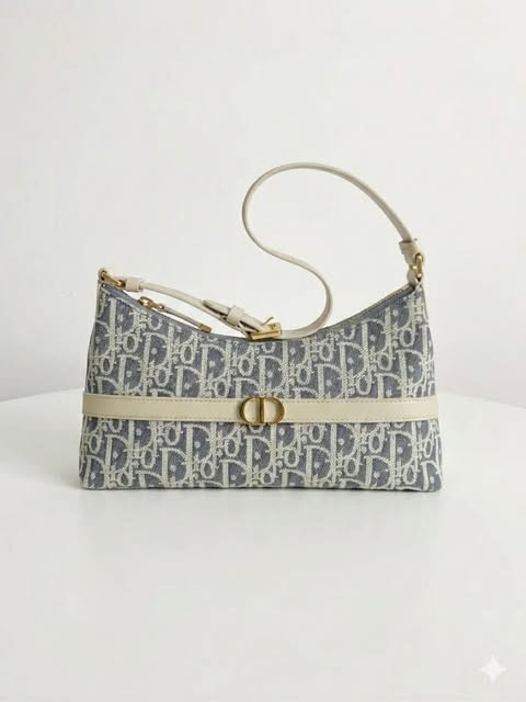 Dior Cigale Croissant Hobo Bag (Sea Salt Blue)
