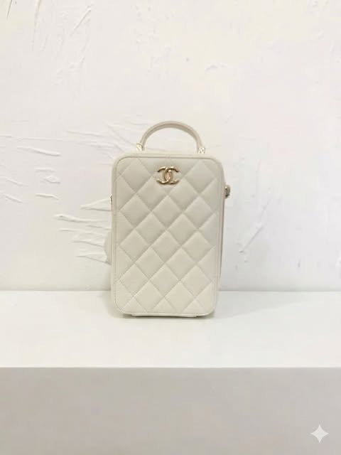 Chanel Phone Bag in White Gold