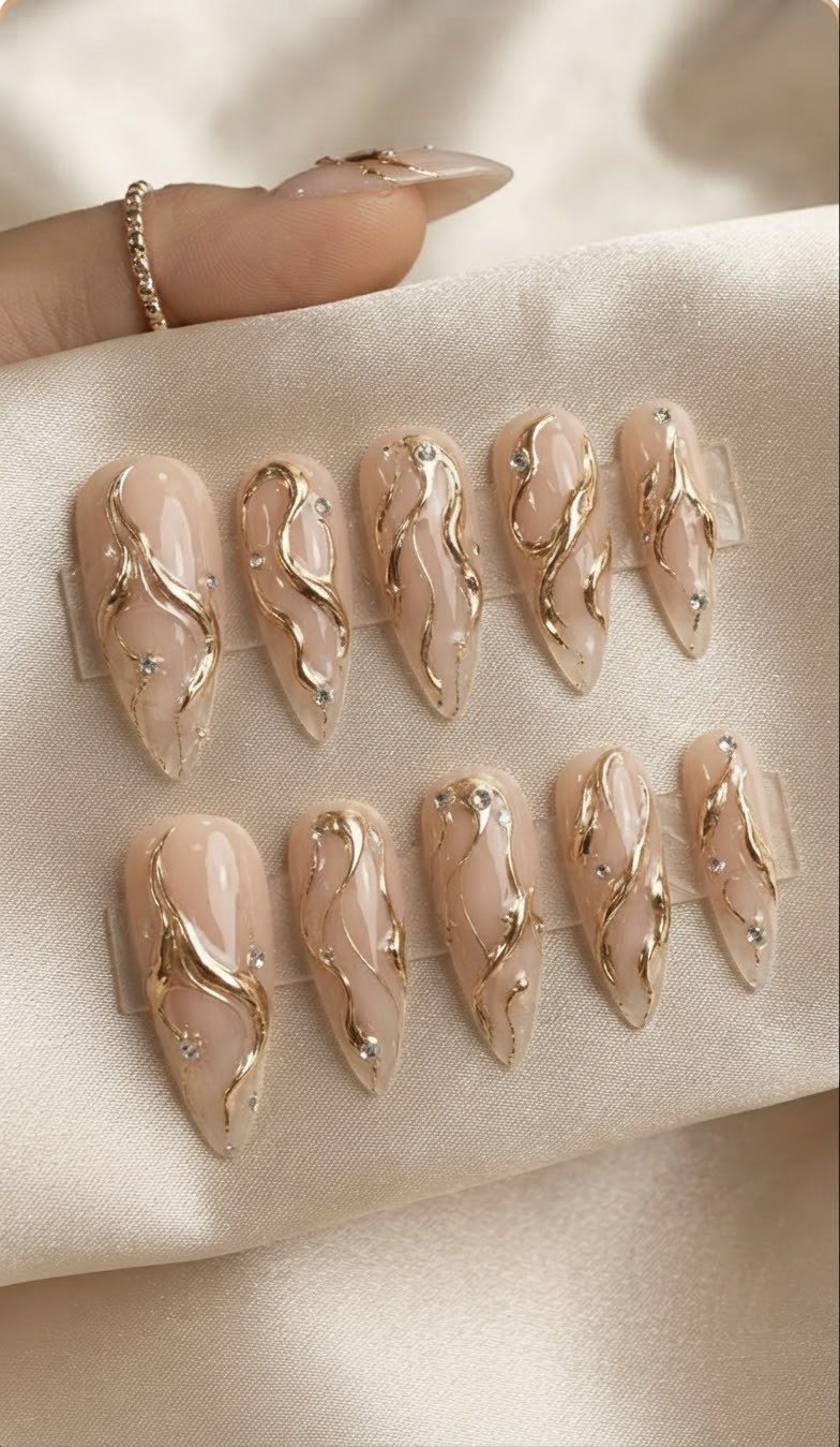 Metallic Gold Waves