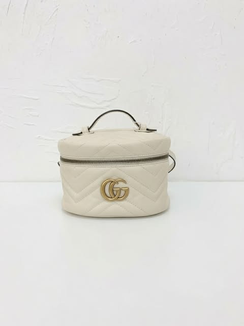 Gucci Marmont Backpack in White Gold