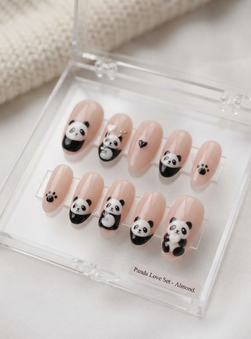 Nude & Black Panda Hugs