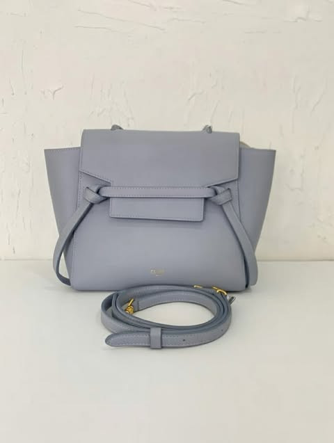 Celine Structured Flap Bag (Pale Blue / Light Gray)