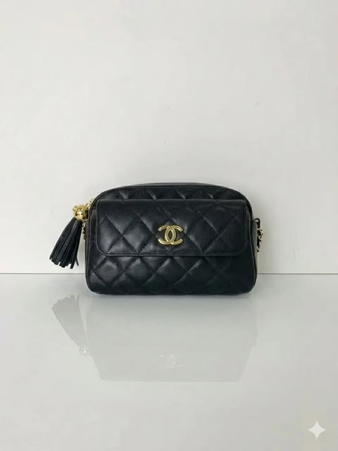 Chanel Tassel Gold Ball Camera Bag (Black)