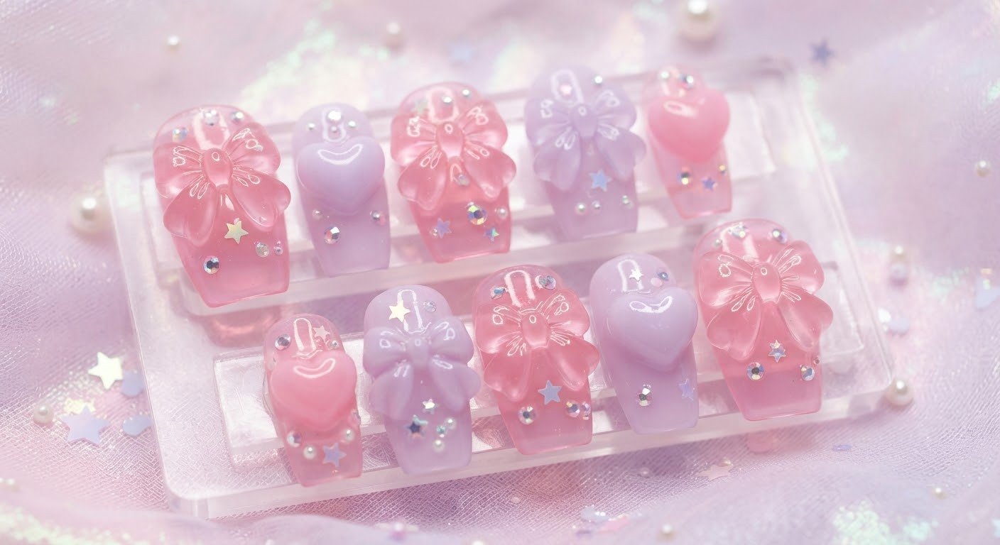 Kawaii 3D Flower Jelly Nails