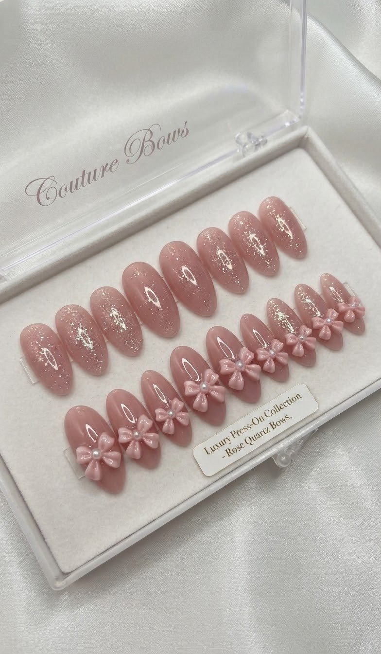 Rose Quartz Bows