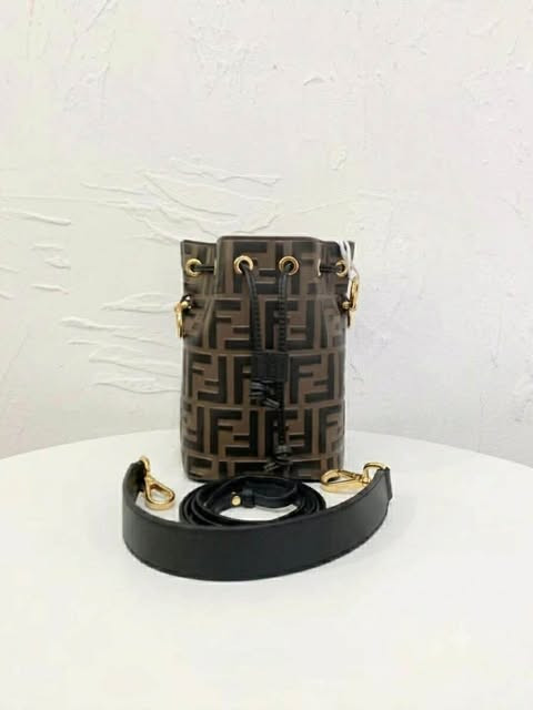 Fendi Mini Bucket Bag with Monogram Pattern
