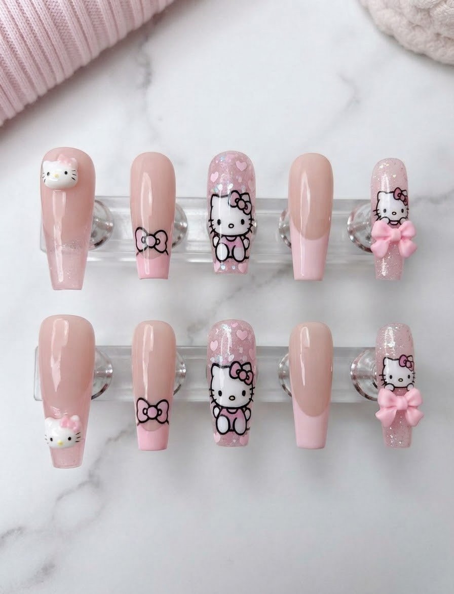 Sweet Kitty Pink Bows
