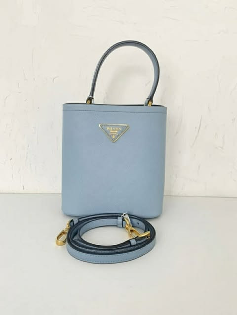 Prada Panier Mini Bucket Bag (Light Blue)