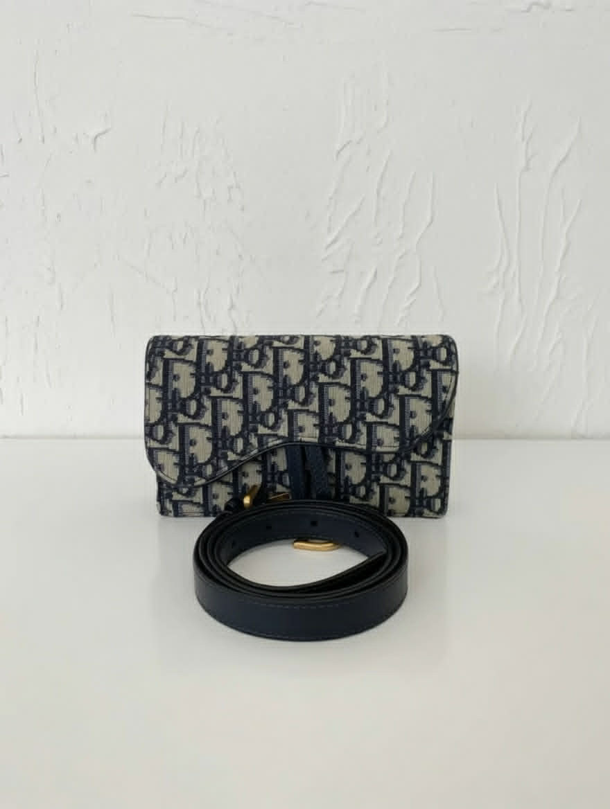 Dior Oblique Canvas Saddle Bag (Mini)