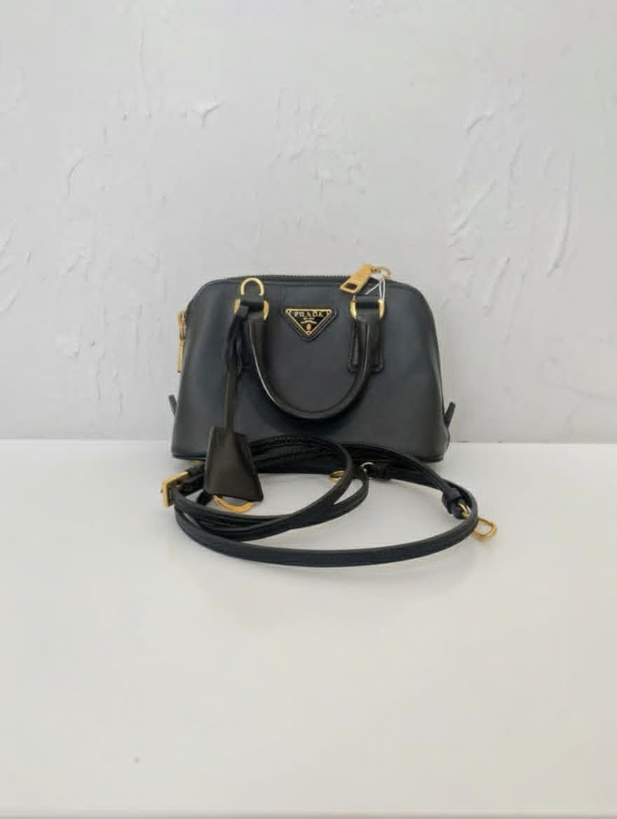 Prada Black Saffiano Dome Bag