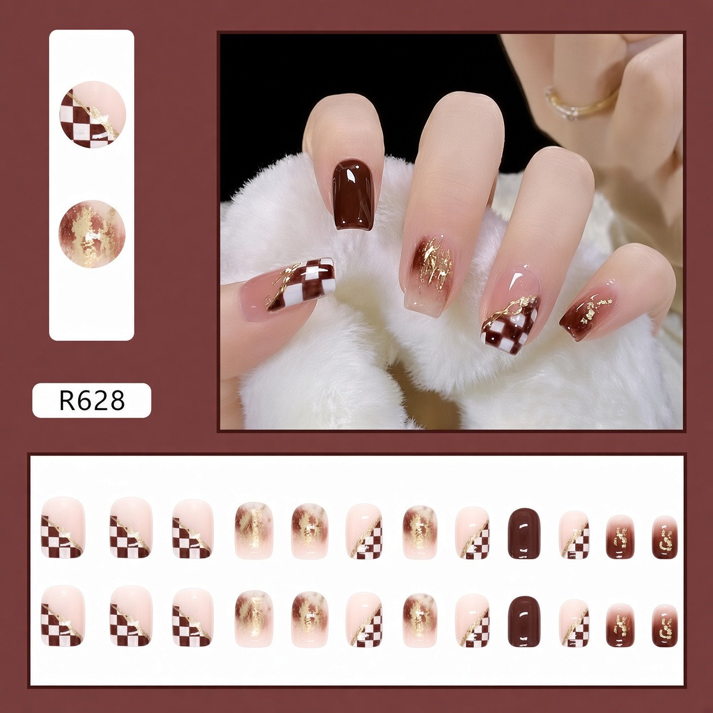 Brown Checkered Gold
