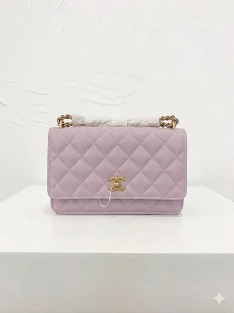 Chanel 24s Bow WOC Light Purple Lychee Pattern Complete Set✨